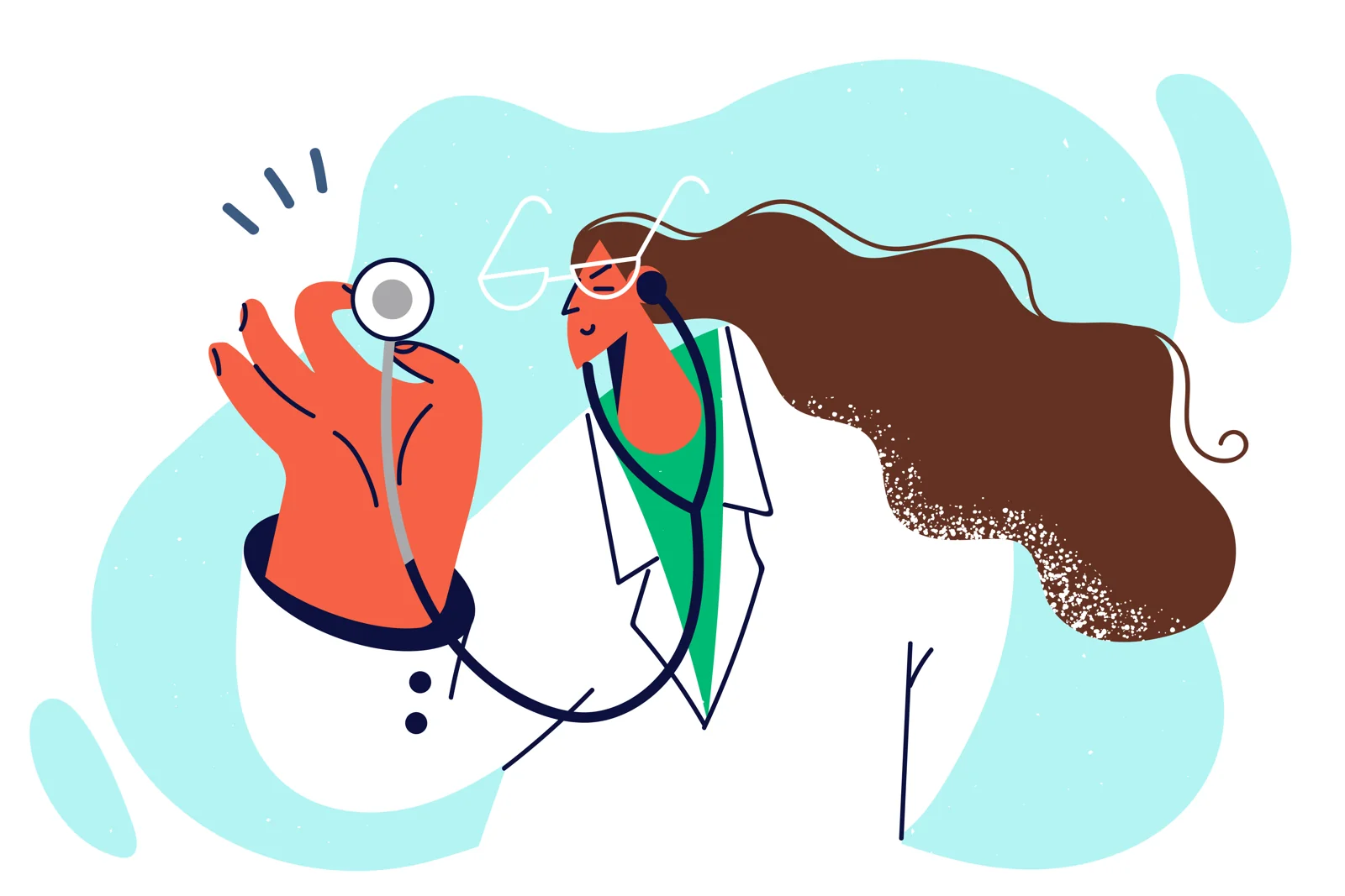 Illustration of a clinician with a stethoscope.