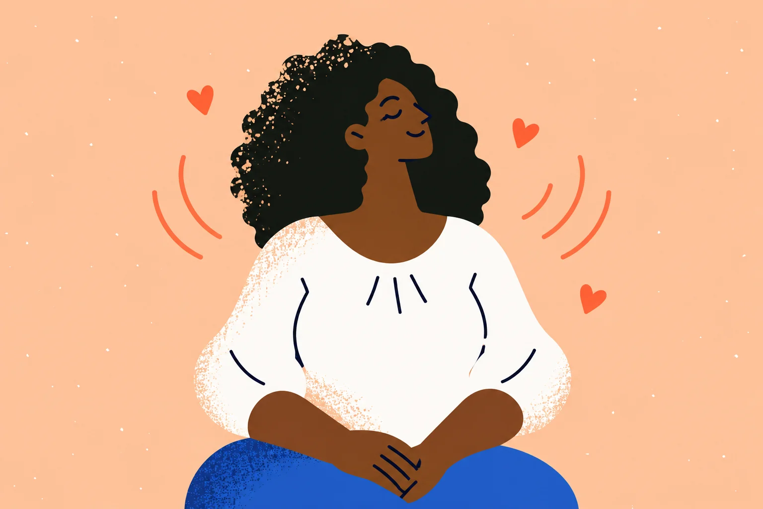 Illustration of a woman noticing changes in her breasts.
