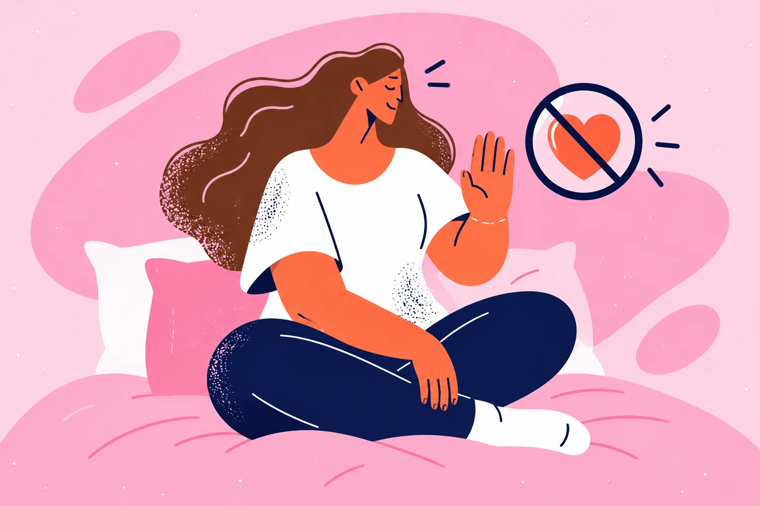 Illustration of a woman expressing reduced interest in sexual intimacy.