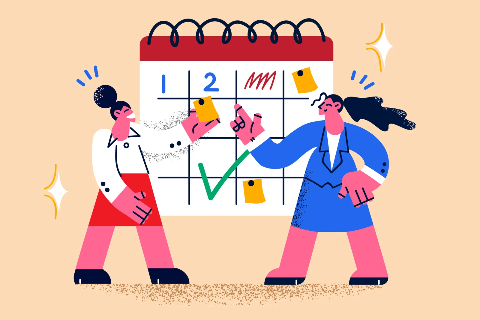 Illustration of a pregnancy calendar and date planning.