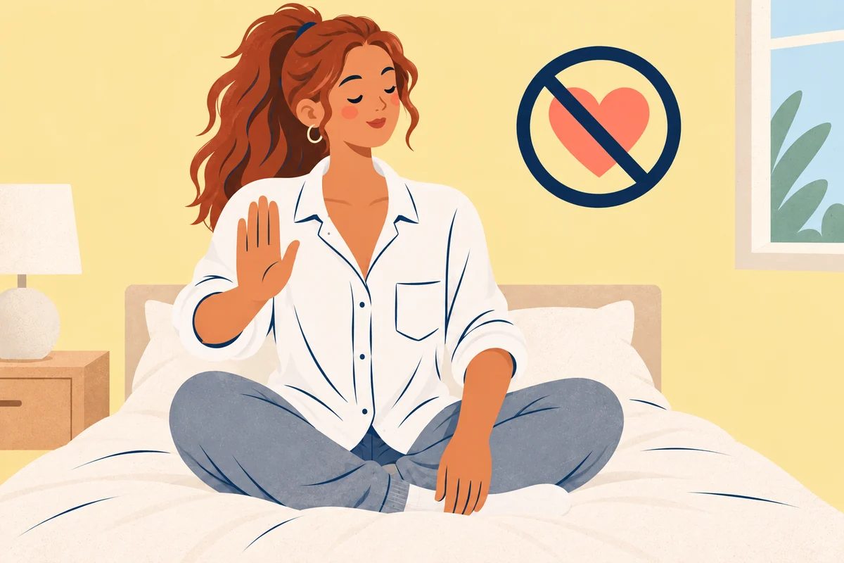 A woman expressing that she does not want intimacy
